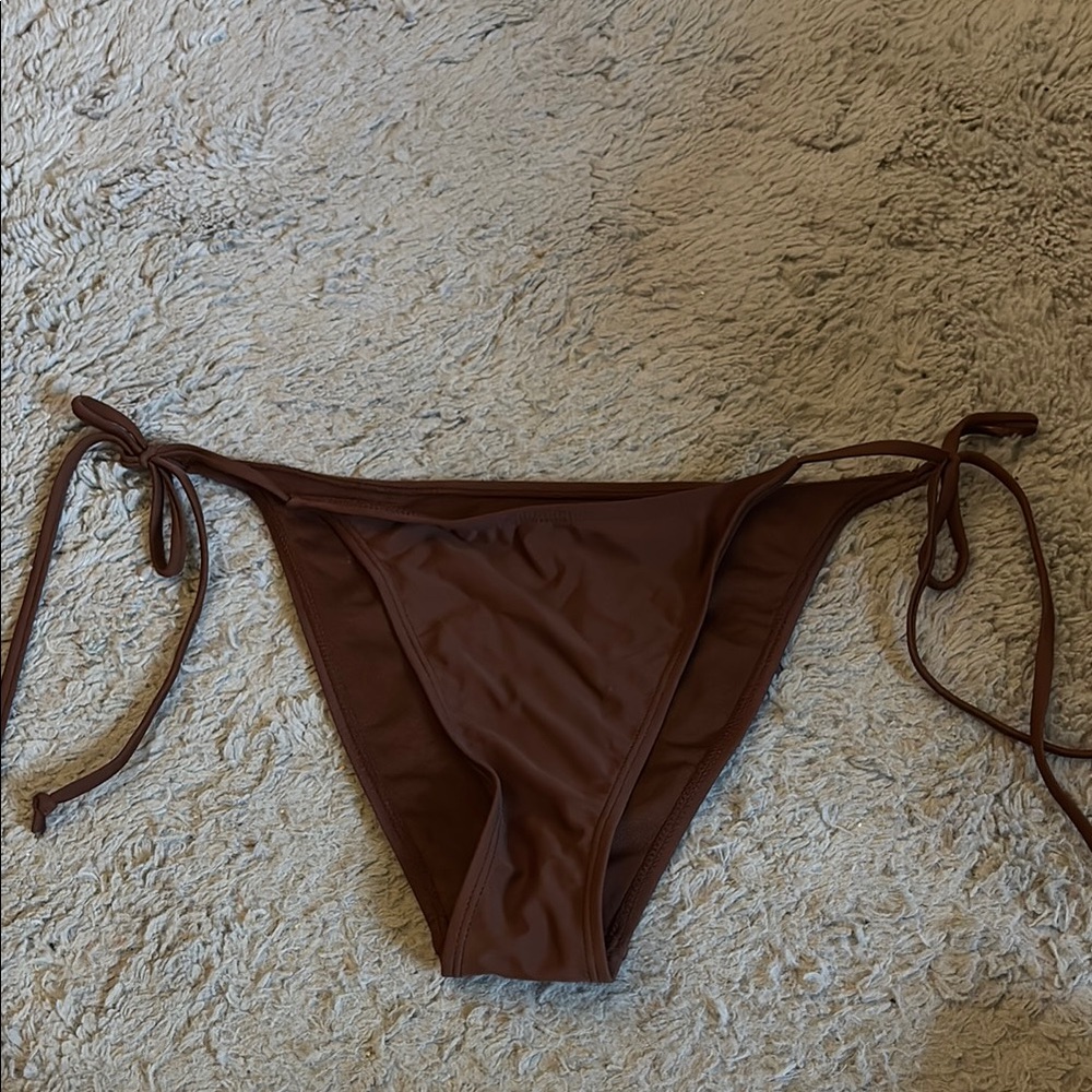 Brown Tie-Side Bikini Bottom